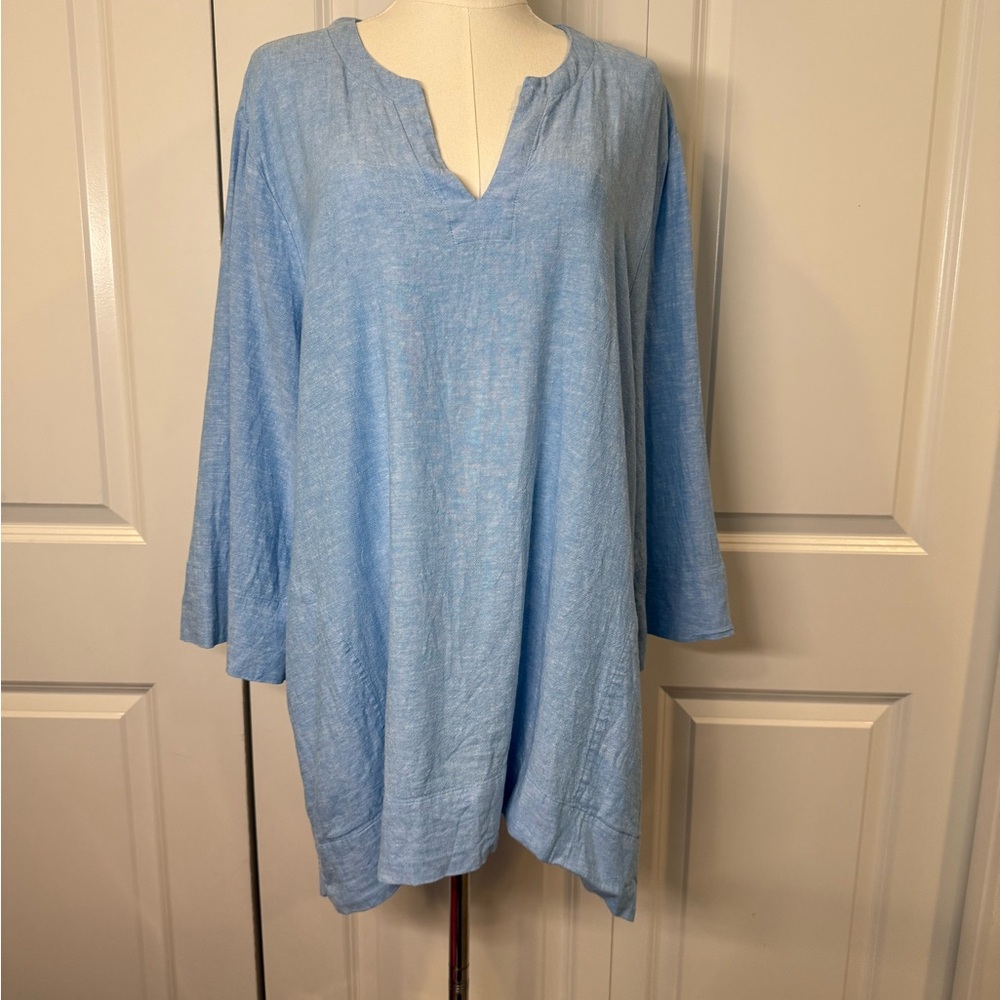 Lands' End Women's XXL Linen Tunic Top
